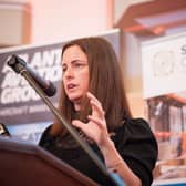 Caroline Currid addressing the Shannon Chamber event