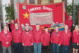 Members of Siptu in Limerick will take part in the parade to mark the centenary of the Limerick Soviet  PICTURE: MICHAEL COWHEY