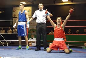 Paddy Donovan (red) celebrates after beating Walsh on Saturday - Picture: Bernard O'Neill