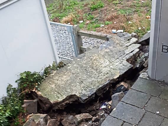 A section of the wall collapsed last week