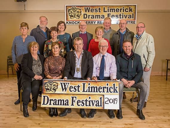 The West Limerick Drama Festival Committee with Cathaoirleach John Sheahan, Tom Neville, T.D., and councillors Jerome Scanlon, Michael Collins and Francis Foley at the launch of the festival
