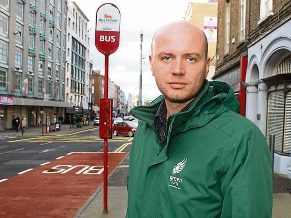 Green Party local election candidate Breandán MacGabhann will be discussing his findings with Bus Eireann Picture: Adrian Butler
