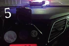 A court appearance is due for careless driving for this motorist who was driving at 127KPH in a 60KPH zone approaching a roundabout Picture: Garda Facebook