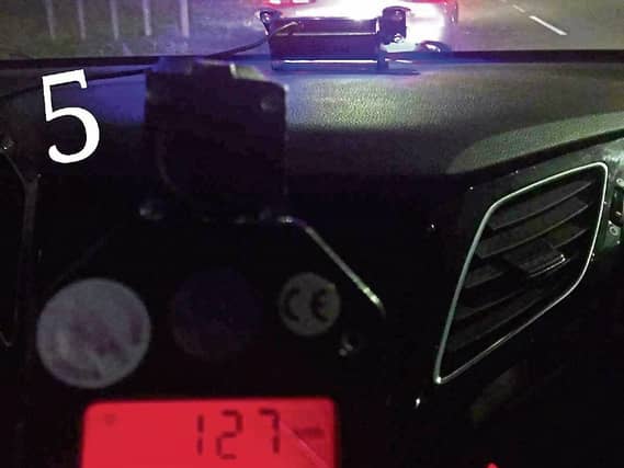A court appearance is due for careless driving for this motorist who was driving at 127KPH in a 60KPH zone approaching a roundabout Picture: Garda Facebook