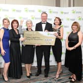 Sr Helen Culhane, middle, of the Children’s Grief Centre, receiving the overall Good Cause of the Year Award from the National Lottery