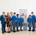Tomi Reichental unveils a poster highlighting Diversity in Colaiste Ide agus Iosef, Abbeyfeale