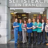 Rita O’Brien, Noreen Mann, Marie Hunt, Eileen Broderick, Dr Asma Nosherwan, and Margo Dunworth announcing the remembrance service