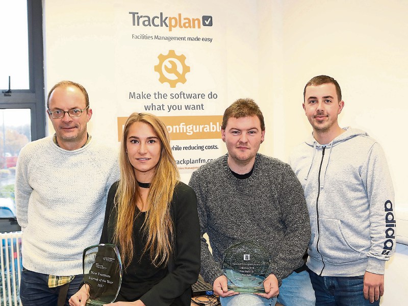 Mark Cochrane of Trackplan photographed with Paloma Silva, Kevin O’Farrell and Emmet Delaney