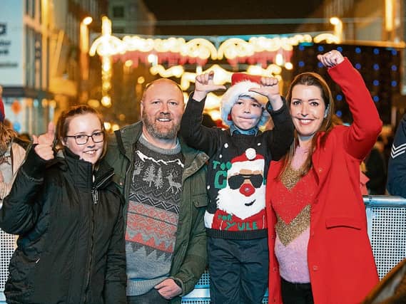 BBC 100: Vicky Phelan far right with her husband Jim, children and Amelia and Darragh at the Christmas lights on Sunday Picture: Sean Curtin/True Media