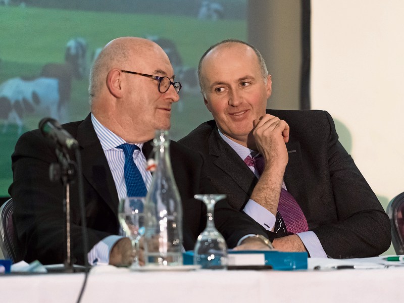 Commissioner Phil Hogan and ICMSA president Pat McCormack at the AGM in the South Court Picture: Don Moloney