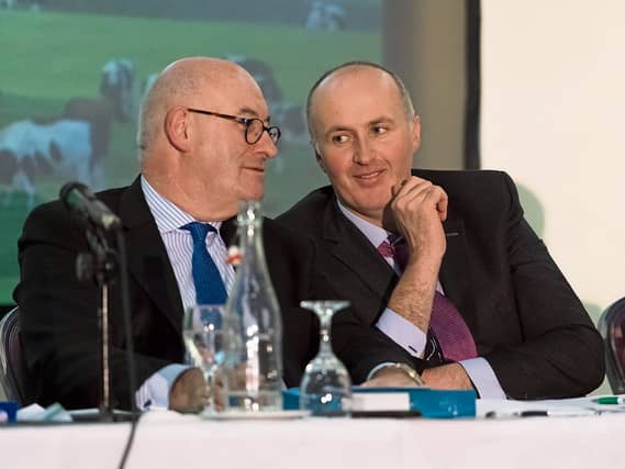 Commissioner Phil Hogan and ICMSA president Pat McCormack at the AGM in the South Court Picture: Don Moloney