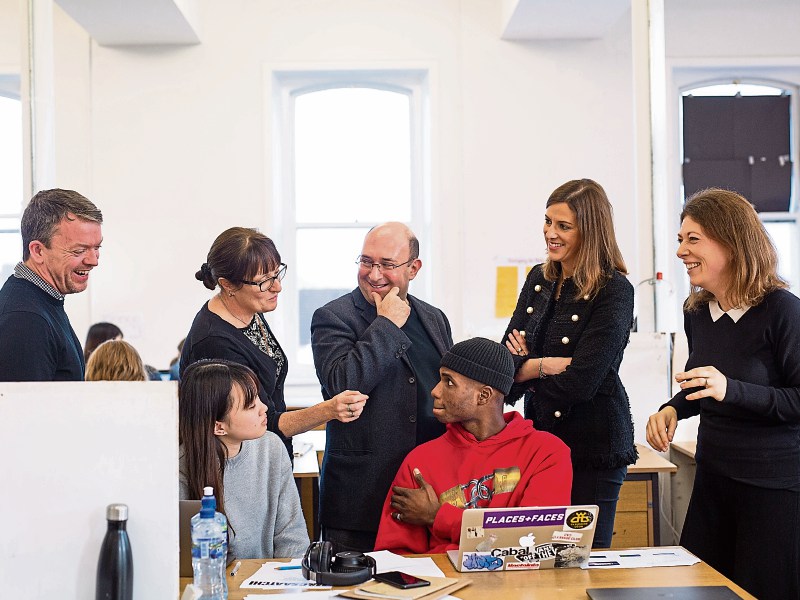 Pictured are LSAD students, May Hooi and Farouk Alao with Eamon Spellman, Clodagh Twomey, David Glass, M&C Saatchi, Laura Ryan, LCCC and M&C Saatchi's Mary Harris PICTURE: Alan Place