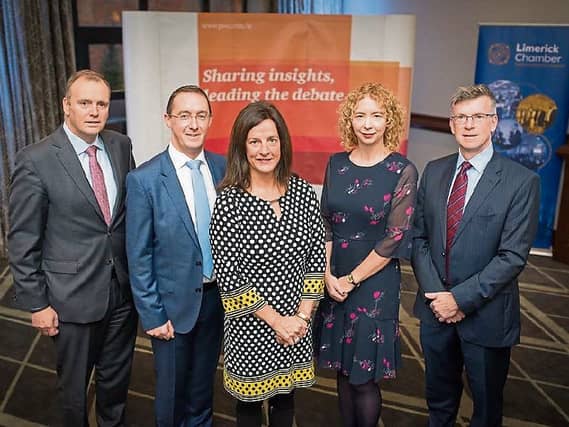 Prof Alan Ahearne, far right, at the Limerick Chamber budget briefing