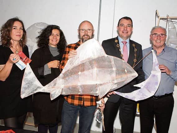 Kate Hodmon, Giordana Giache, Martin Shannon, Mayor James Collins and Gerry Kirby at the launch of Samhain in Fab Lab