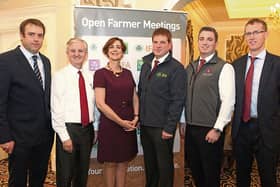 Denis Griffin, Limerick IFA development officer; Jeff Bray and Assumpta Leahy, FBD; Shay Galvin, Limerick IFA chairman; Diarmuid Donnellan, AIB and Tim Ryan, IFAC, at Limerick IFA’s meeting