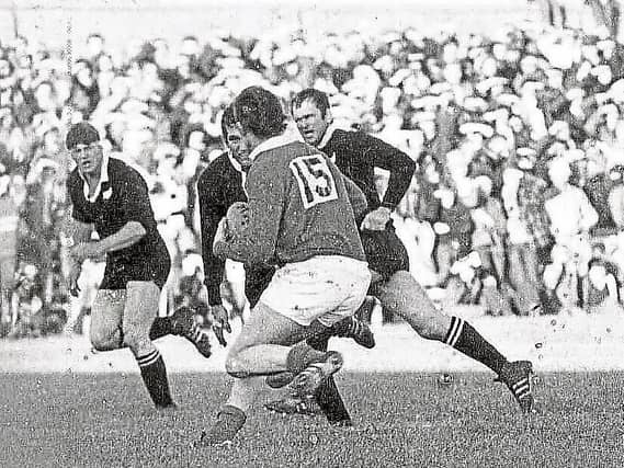 Full-back Larry Moloney, pictured left, broke every bone on his left side during his playing days and has had two hips replaced in the years