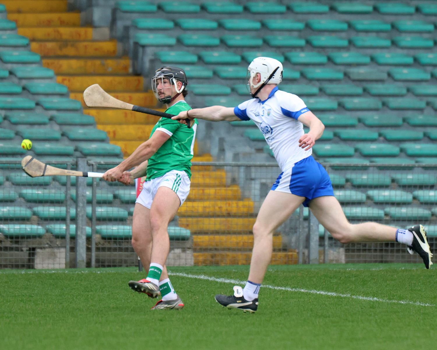 Hugh Flanagan of Limerick takes a shot in the Fulfil Munster U20 HC defeat to Waterford | PICTURE: Brendan Gleeson