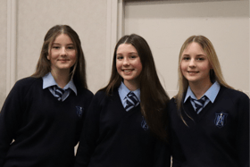 First-year Ardscoil Mhuire, Corbally, students Emma Hehir, Callie McMahon, and Isabelle Hopwood pictured at the annual academic awards night
