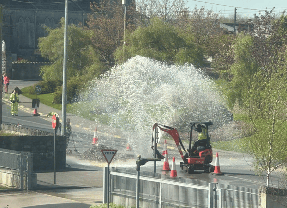 A photo of the burst water main in Kilmallock, sent in by a Limerick Live reader