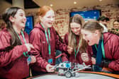 All smiles for Scoil Mhuire Broadford students Holly Boyce, Mya White, Shauna White and Annie White