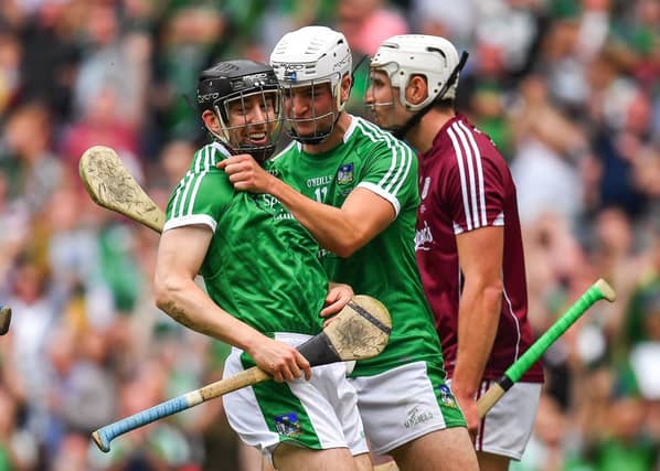 Celebration time for Graeme Mulcahy and Kyle Hayes in Croke Park