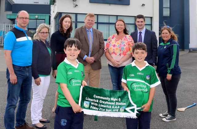 Members of Club Limerick committee together with Limerick underage squads and Mairead Cullen, National Director of Sales & Marketing with Irish Greyhound Board at the launch of the event