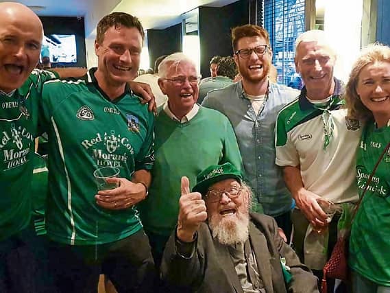 Front and centre is John Hunt with, from left to right Pat, Neilus, Thady, Ed, John and Caitriona Hunt