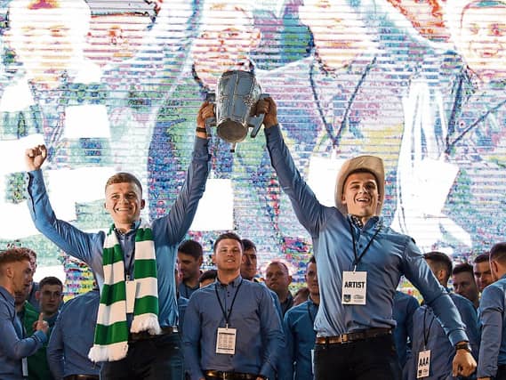 Brothers Peter Casey, left, and Mike Casey from Na Piarsaigh GAA club celebrate with the Liam MacCarthy Cup at the homecoming Picture: Diarmuid Greene/Sportsfile