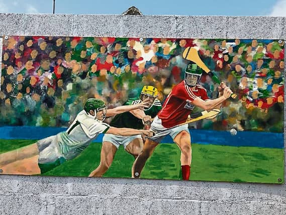 The mural in Davy’s Bar, Effin was painted by award-winning artist Gerry Davis