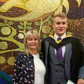 Gordon Brown pictured with his proud mother Mags