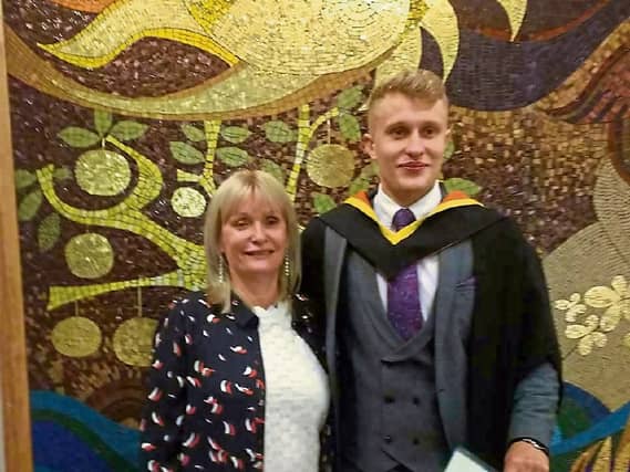 Gordon Brown pictured with his proud mother Mags