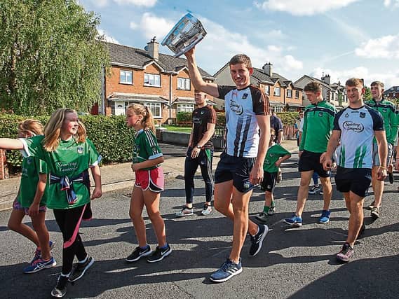 St Patrick's Gearoid Hegarty carries the Liam mMacCarthy cup to a reception at the Club | Picture: Dermot Lynch