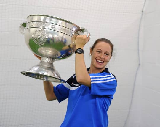 Performance coach Caroline Currid with the Sam Maguire Cup after Dublin's 2011 All Ireland SFC title