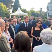 Vicky, left corner, met with Prince Harry and Meghan Markle at the garden party Picture: Simon Carswell/Irish Times
