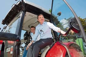 Minister for Finance Paschal Donohoe with Daniel McSweeney during a visit to the farm Picture: Press 22
