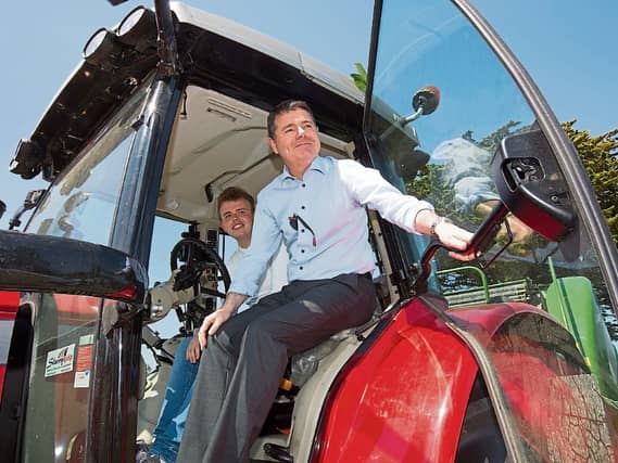 Minister for Finance Paschal Donohoe with Daniel McSweeney during a visit to the farm Picture: Press 22