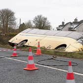 The stricken school bus at Connolly’s Cross Picture: Press 22