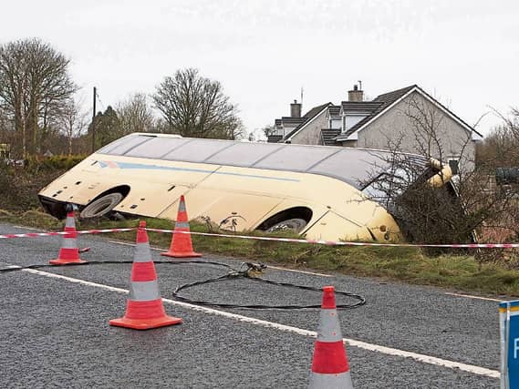 The stricken school bus at Connolly’s Cross Picture: Press 22