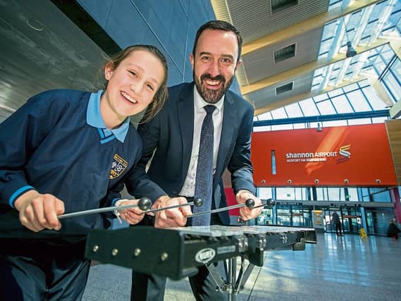 Playing the right tune: Shannon Airport MD Andrew Murphy - pictured recently with his daughter Erica - is predicting strong growth in 2018 at the airport Picture: Arthur Ellis