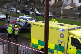 The emergency services attended the single vehicle crash this morning
