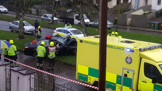 The emergency services attended the single vehicle crash this morning