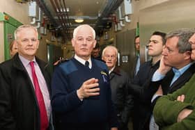 Chief Supt David Sheahan briefing members of the Limerick JPC during a visit to the new custody suite at Henry Street Picture: Michael Cowhey