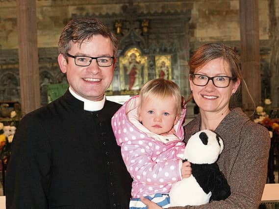 The Rev'd Canon Niall James Sloane, Dean of Limerick and Ardfert with his wife Karen and daughter Evelyn Picture: Dave Gaynor