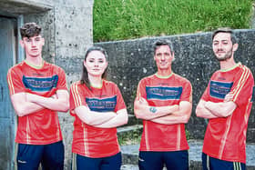 Tony Hynes (51), third from left, his son Adam (17) his daughter Leeayn (23) and son Jamie (27) from Knockainey, who star on Ireland's Fittest Family which airs this Sunday evening on RTE One