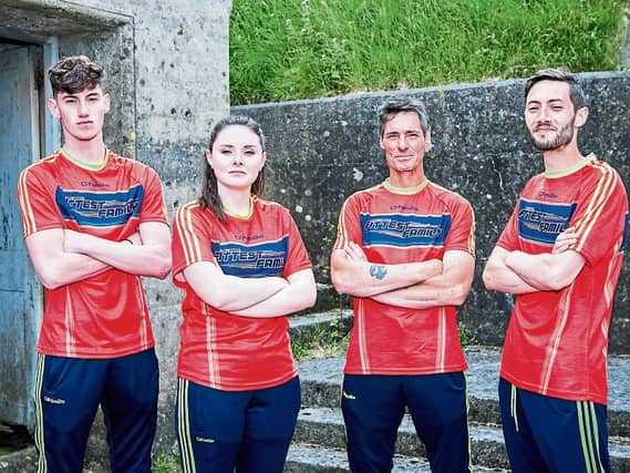 Tony Hynes (51), third from left, his son Adam (17) his daughter Leeayn (23) and son Jamie (27) from Knockainey, who star on Ireland's Fittest Family which airs this Sunday evening on RTE One