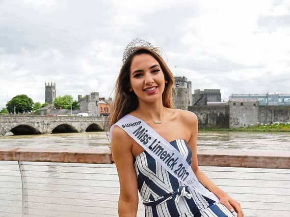 Miss Limerick Racha Mennad will be hoping to dazzle on stage at the Miss Ireland competition this Friday night Picture: Michael Cowhey