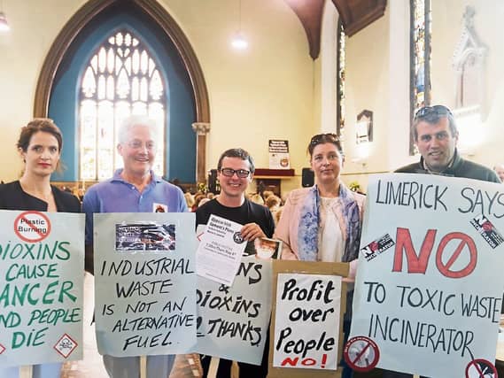 Irish Cement’s plans for Mungret have drawn huge opposition. Pictured at an opposition event fundraiser are Mary Hamill, Dr Angus Mitchell, James Touhy, Claire Keating and Tim Hourigan
