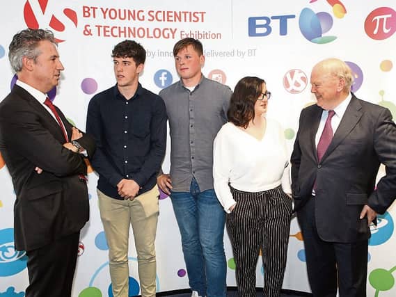 Shay Walsh, BT Ireland; Ciarán O'Mara, Limerick past participant, Shane Curran, winner of this year’s BTYSTE, Emily Duffy, Knockaderry, former entrant and Deputy Michael Noonan at the launch