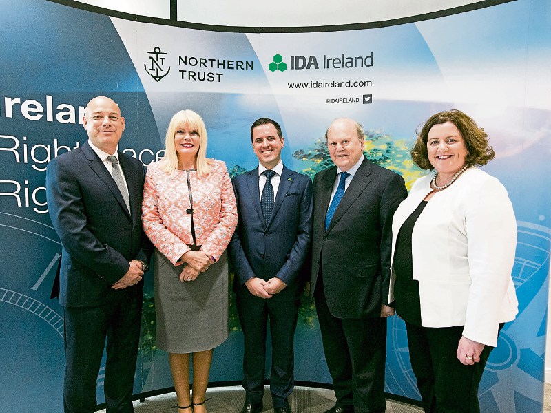 Clive Bellows, Northern Trust, Minister Mary Mitchell O’Connor, Martin Shanahan, IDA, Minister Michael Noonan and Catherine Duffy, Northern Trust Picture: Brian Gavin/Press 22