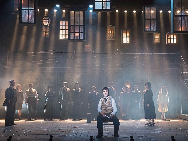 Eoin Cannon who stars as Frank McCourt with members of the cast of Angela's Ashes The Musical, which runs in the Lime Tree Theatre until this Saturday, July 15  Picture: Patrick Redmond